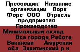 Пресовщик › Название организации ­ Ворк Форс, ООО › Отрасль предприятия ­ Производство › Минимальный оклад ­ 35 000 - Все города Работа » Вакансии   . Амурская обл.,Завитинский р-н